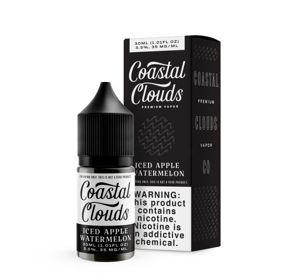 Iced Apple Watermelon by Coastal Clouds Salt TFN E- Liquid with Packaging