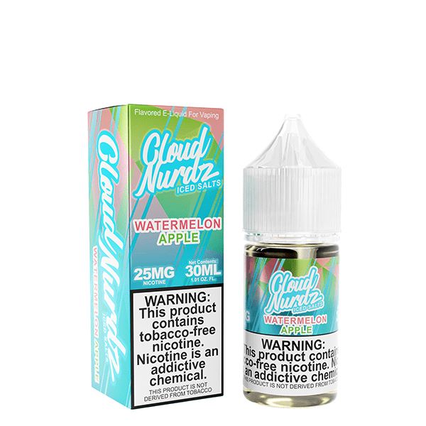  Iced Watermelon Apple by Cloud Nurdz TFN Salts E-Liquid 30ml with packaging