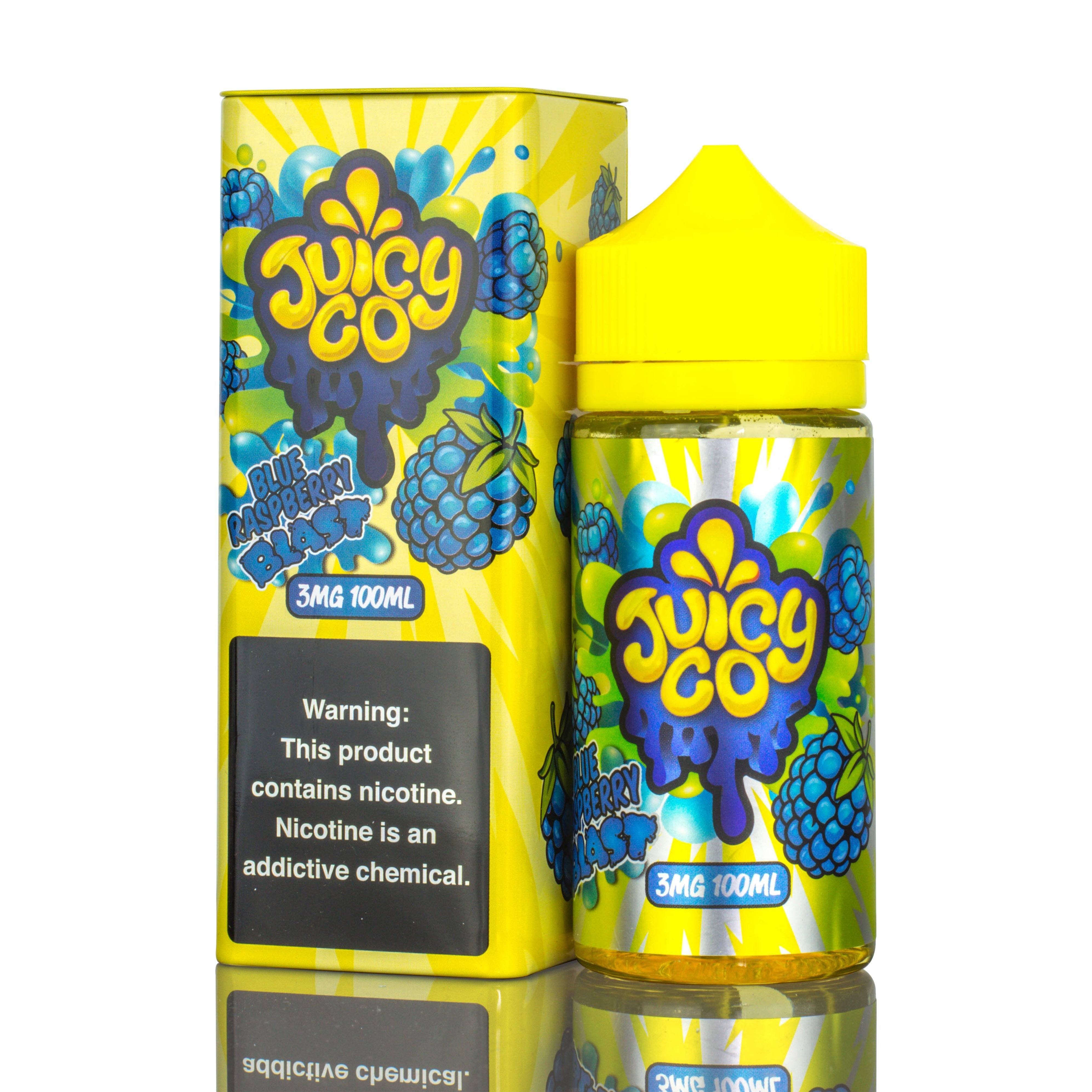 Juicy Co | Blue Raspberry Blast eLiquid with packaging