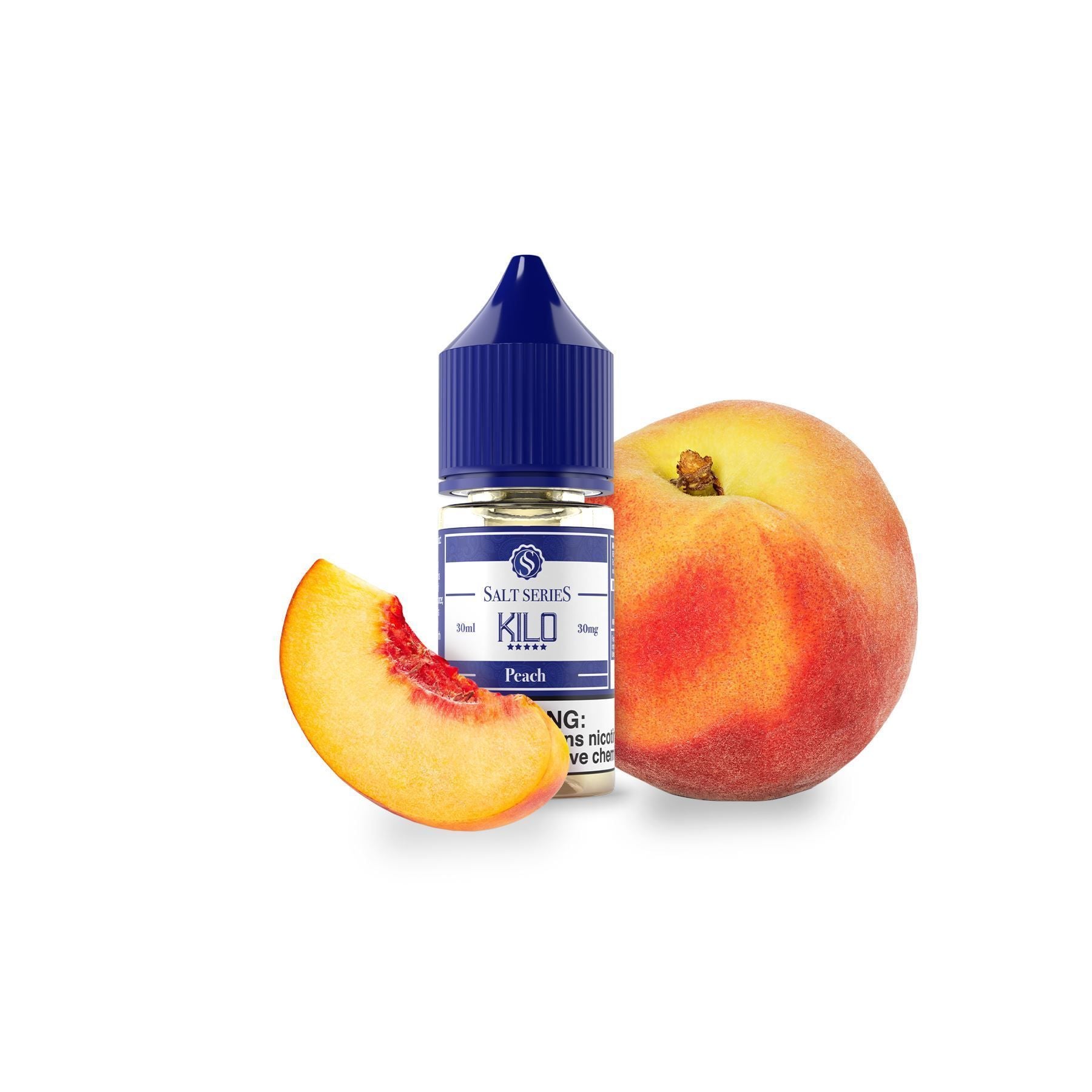 KILO SALT SERIES | Peach 30ML eLiquid bottle with background