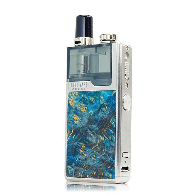 Lost Vape Orion Q-PRO Pod Device Kit Silver Blue Stab Wood