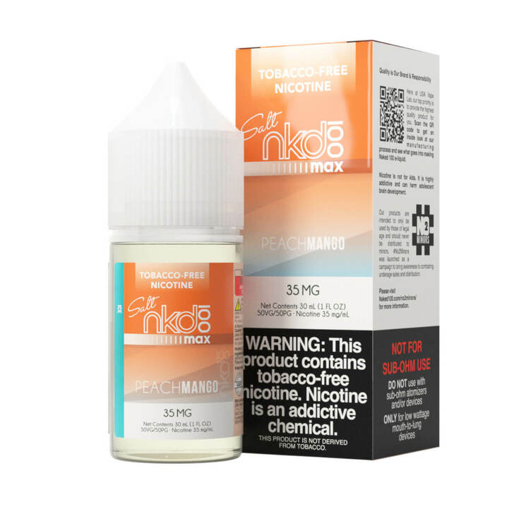 Max Peach Mango Ice by Naked Max 30ml with packaging