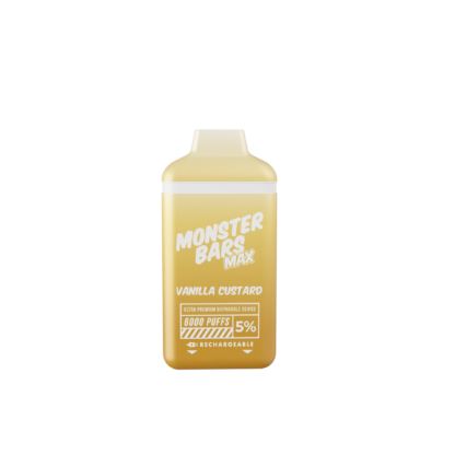 Monster Bars Max Disposable 6000 Puffs 12mL vanilla custard