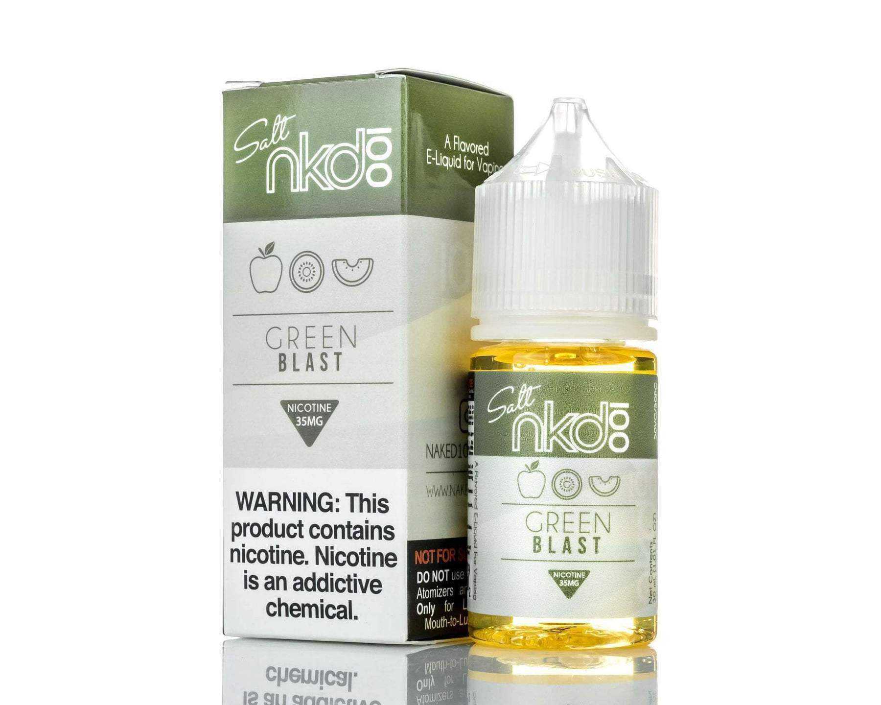 Naked Salt 30mL - Melon Kiwi (Green Blast) 35mg with packaging