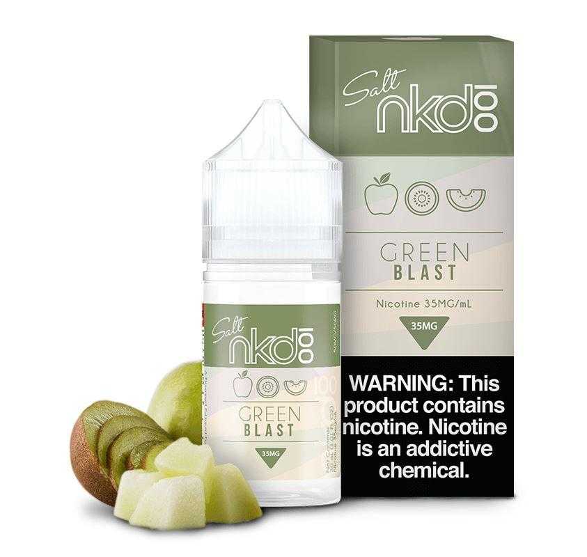 Naked Salt 30mL - Melon Kiwi (Green Blast) 35mg with background