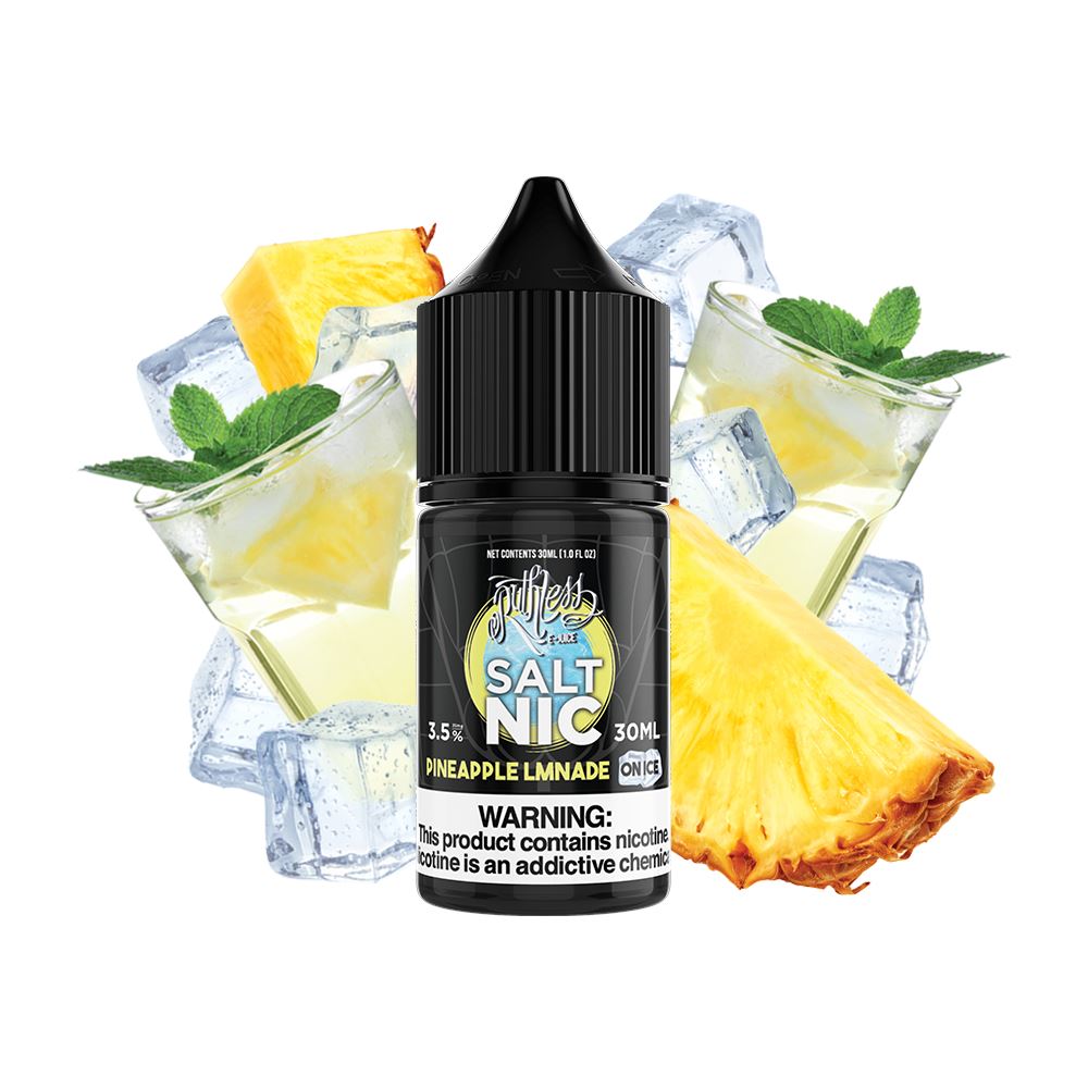 Pineapple Lmnade on Ice by Ruthless Salts 30ml with background