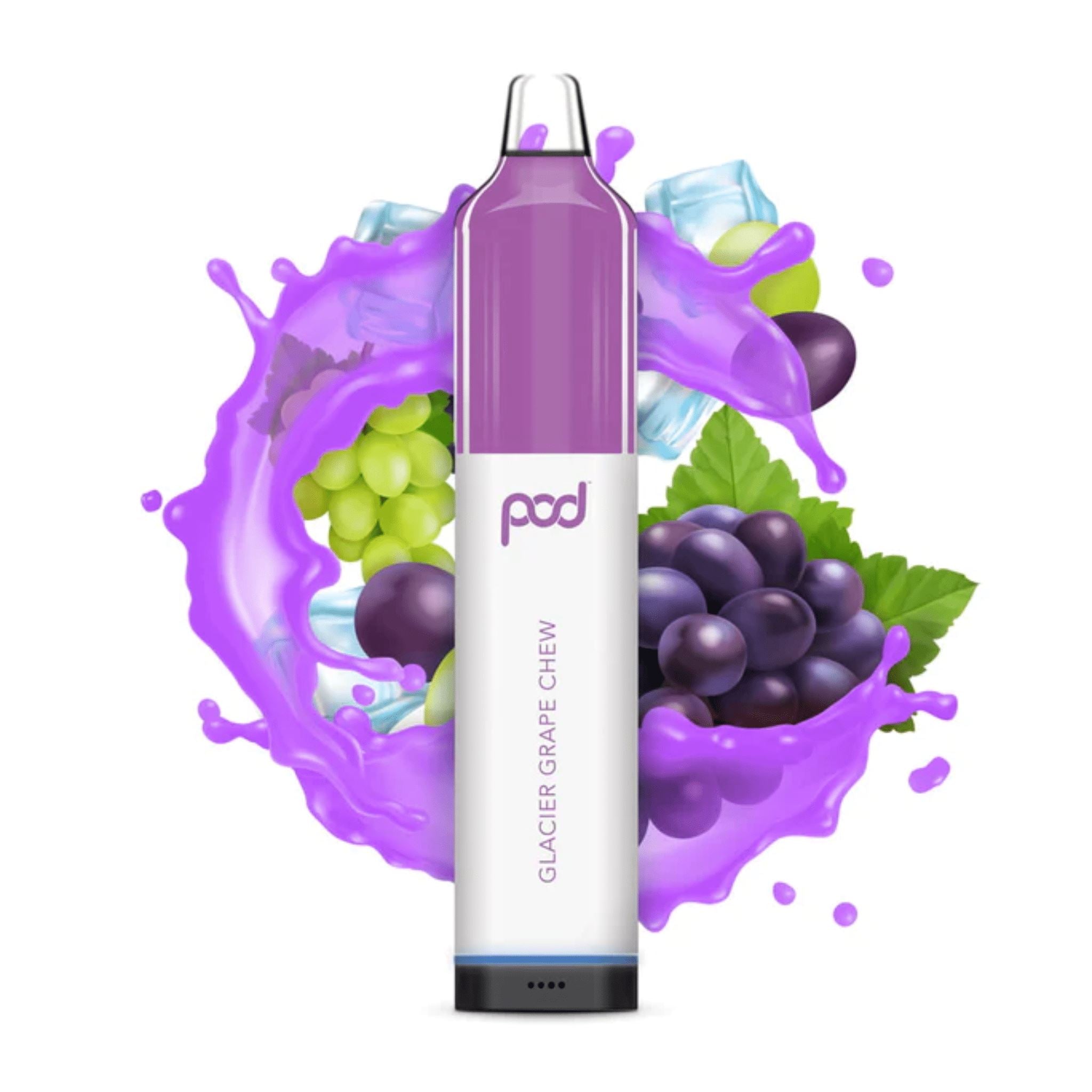 Pod Mesh 5500 Disposable | 5500 Puffs | 12mL - Glacier Grape Chew with background