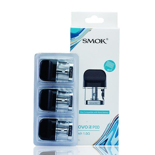 SMOK Novo 2 Replacement Pod Cartridge (Pack of 3) Mesh 1.0ohm with packaging