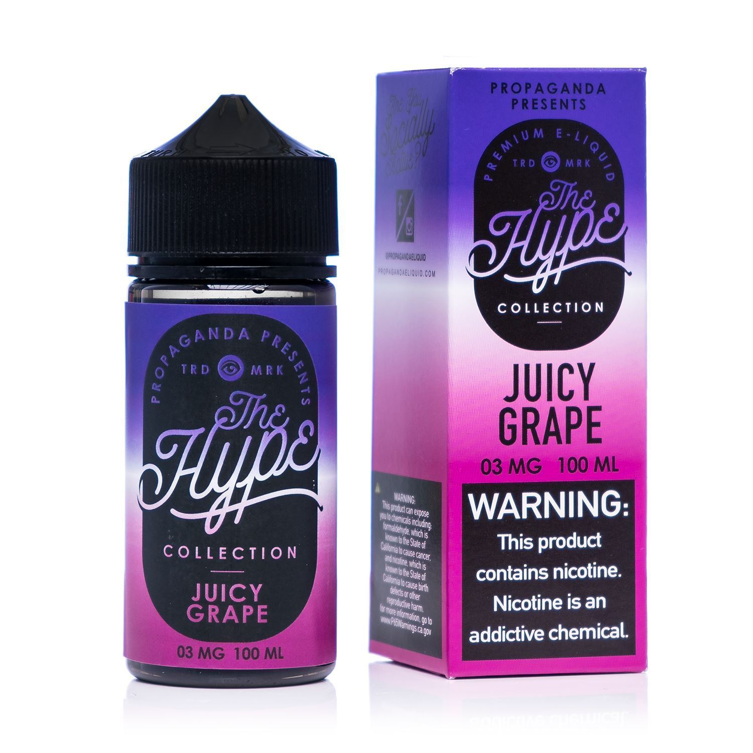 Juicy Grape by The Hype Collection 100ml with packaging