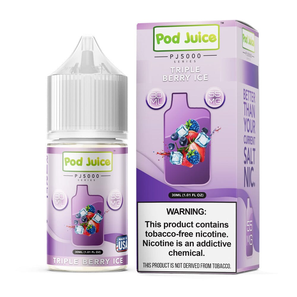 Triple Berry Ice by Pod Juice PJ5000 Series Salt 30mL with Packaging