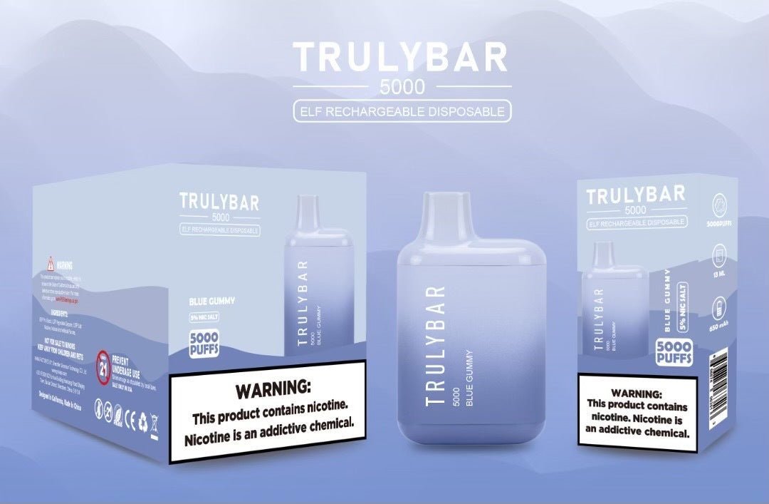 Truly Bar (Elf Edition) 5000 Puffs 13mL blue gummy with packaging