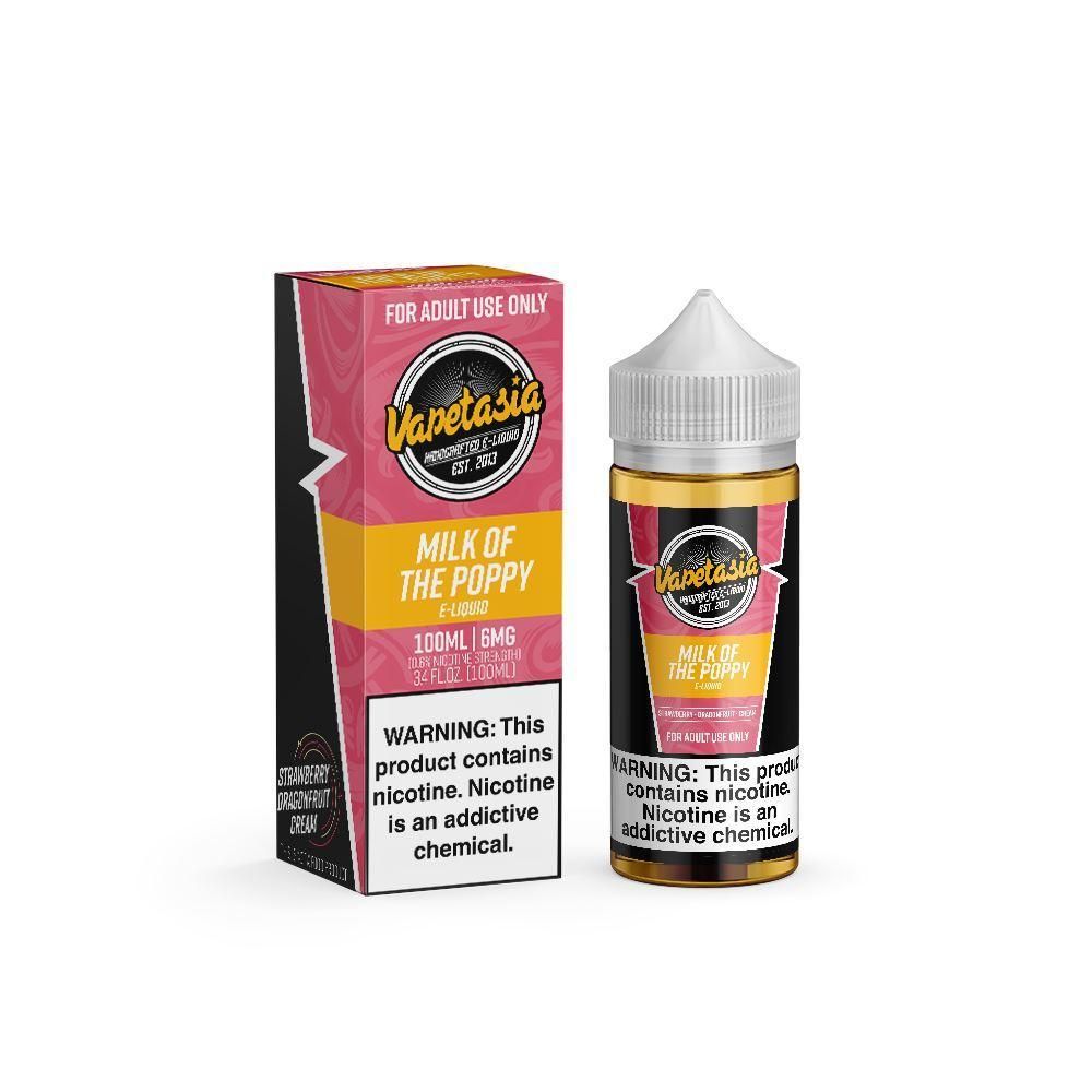 Vapetasia 100mL - Milk of the Poppy 00mg with packaging