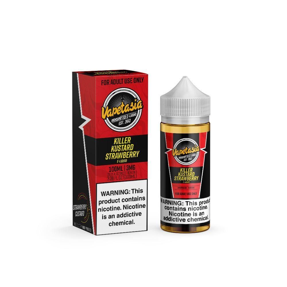 Vapetasia 100mL - Killer Kustard Strawberry 00mg with packaging