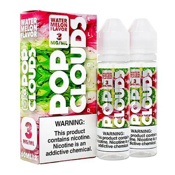 Watermelon (x2 60mL) by Pop Clouds TFN E-Liquid with packaging