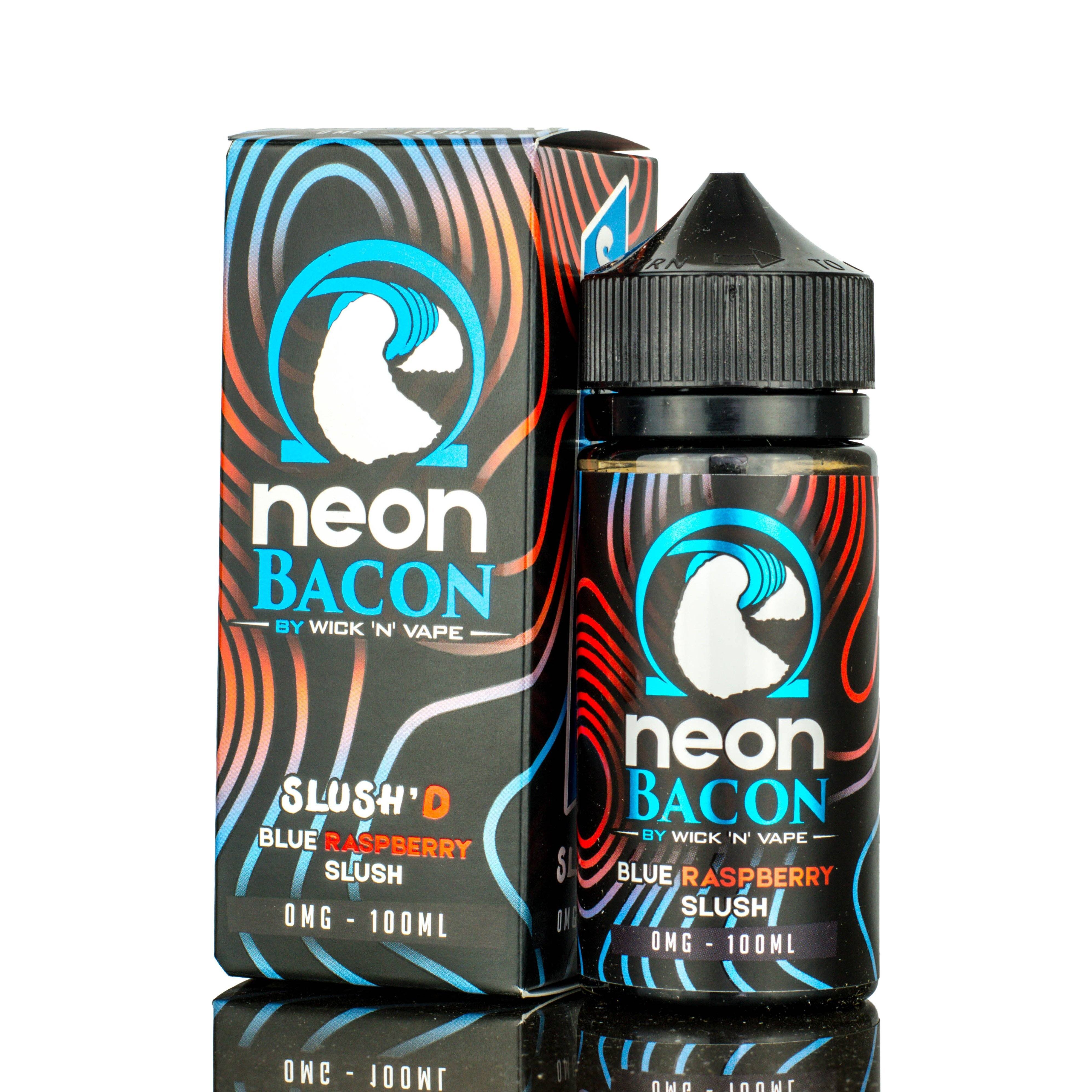 WICK N VAPE | Neon Bacon Blue SLUSH'D eLiquid with packaging