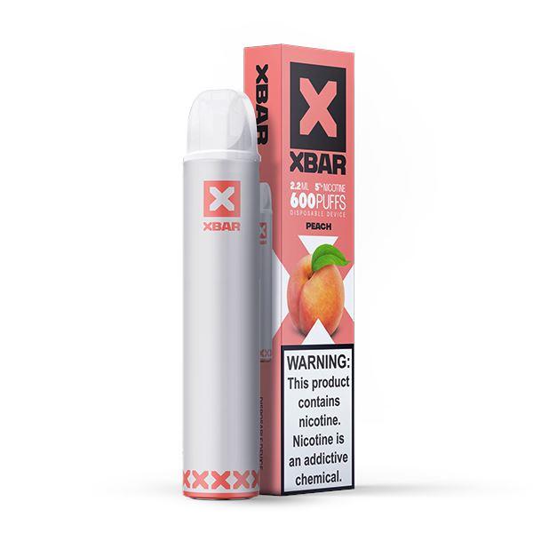 X BAR Disposable E-Cigs (Individual) peach with packaging