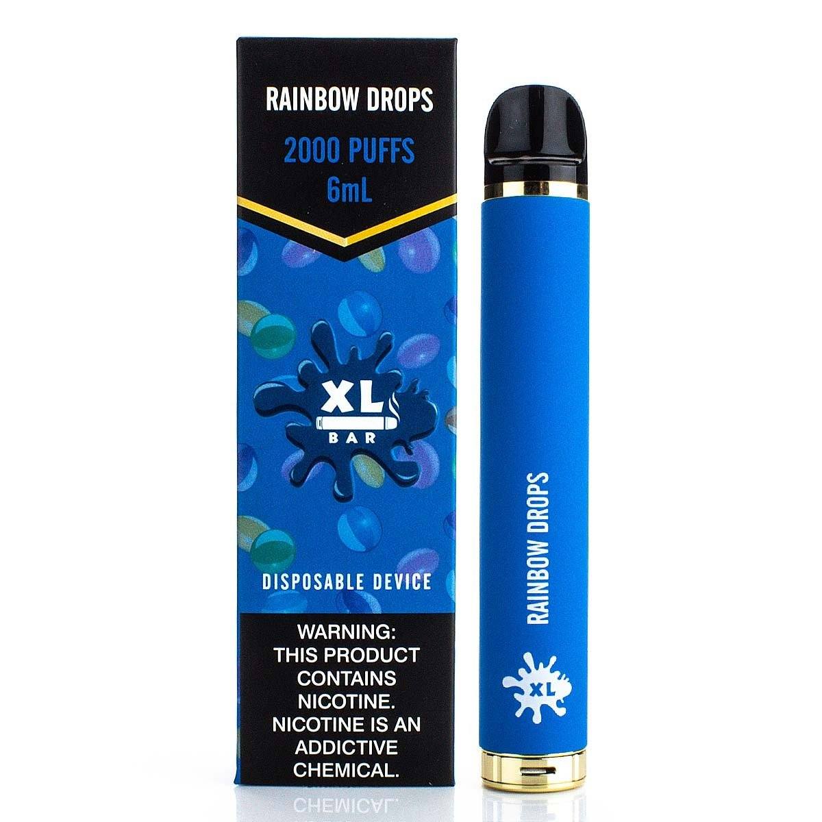 XL Bar Disposable Device (Individual) - 2000 Puffs rainbow drops with packaging